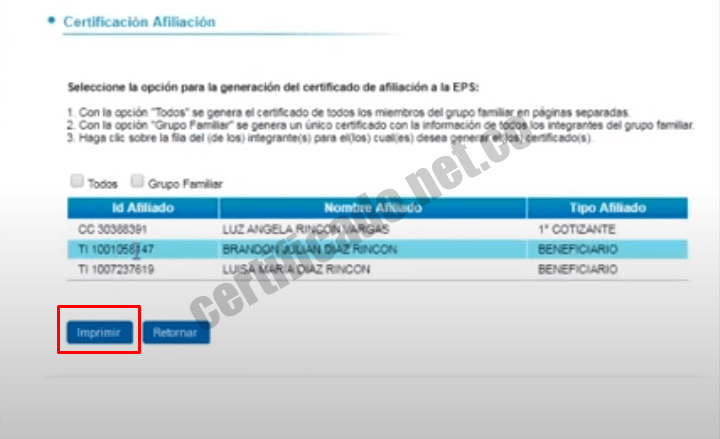 Procedimiento de descarga del Certificado de afiliación EPS Famisanar