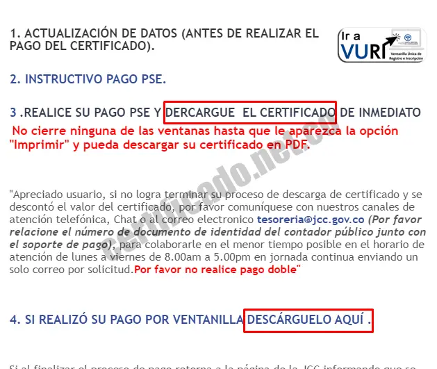 Cómo hacer la Descargar Certificado Junta Central de Contadores