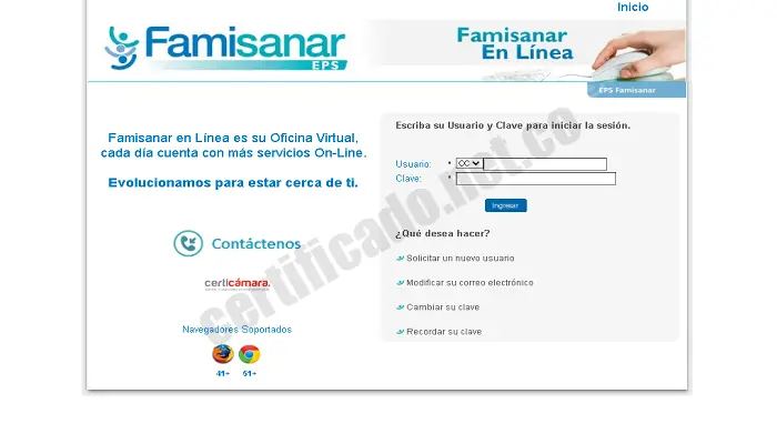 Portal Certificado Famisanar