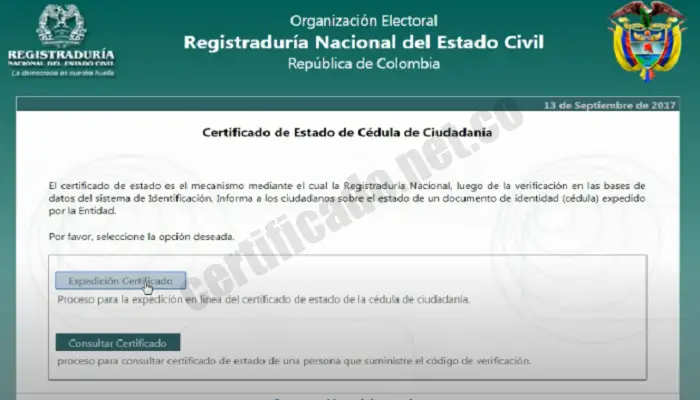 certificado de vigencia de cédula 2